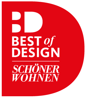 Logo des „Best of Design Award“ für die Serie VOLOS von blomus